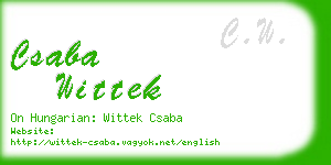 csaba wittek business card